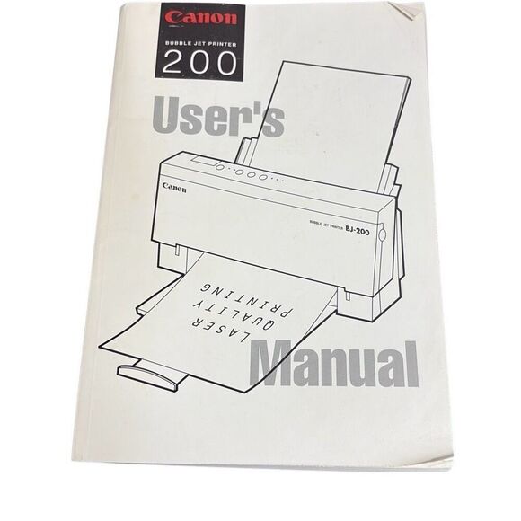 Canon BubbleJet Printer 200 User's Manual ST533B30 Vintage Excellent Condition - Picture 1 of 6